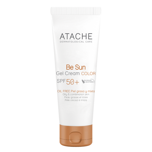 ATACHE BE SUN : GEL FACIAL SPF 50+ CON UN TOQUE DE COLOR